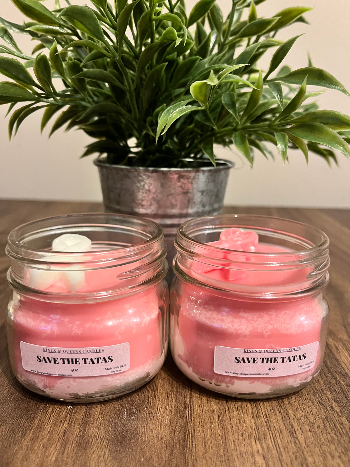 Pink & White Ribbon Candle Collection - Kings and Queens Candles